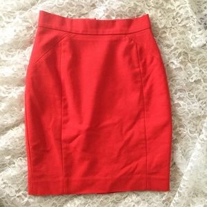Red pencil skirt